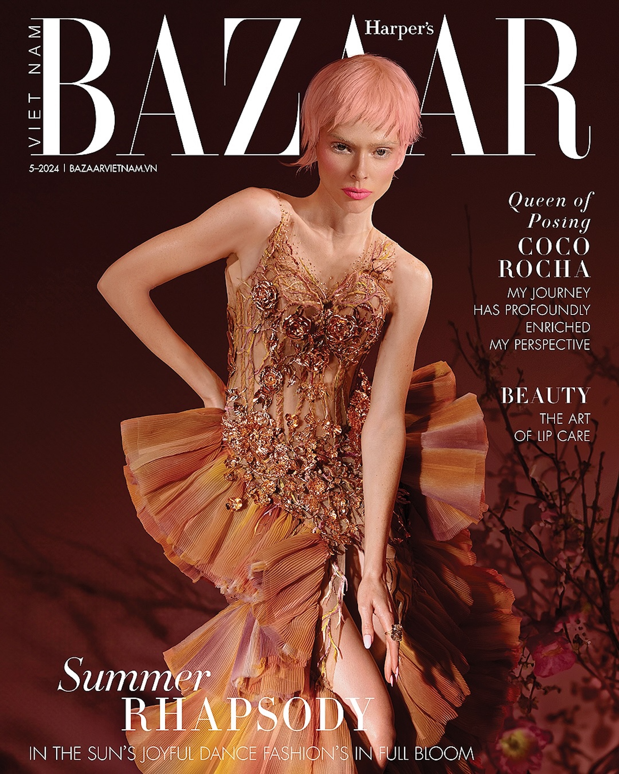 Hair Stylist Linh Nguyen for Harper's Bazaar Vietnam featuring Coco Rocha